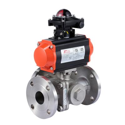 China Sewage Carrie Pneumatic Ball Valve Ball Valve Ball Pneumatic Actuator Three Way Three Way Ball Valve for sale