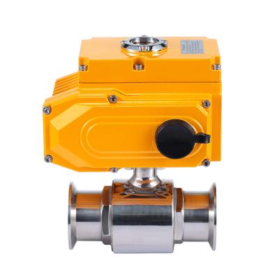 China Carrie Valve 12V 24V 220V 3 PCS Stainless Steel Sewage On Off Type Water Flow Rollerball Electric Actuator Motorized Valve for sale