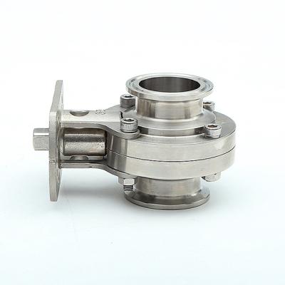 China SS304/316L Sanitary Sewage Tri Clamp Stainless Steel Butterfly Valve With Stainless Handle for sale