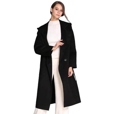 China New Arrival Autumn And Winter Breathable Wool Long Coat Hood Women's Casual Cashmere Coat for sale