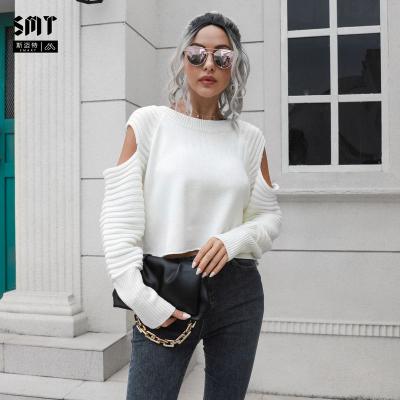 China 2022Amazon New Autumn Winter Smart Anti-wrinkle Sweater Off Shoulder Sweater Women's Loose Long Sleeve Sweater Women's Tops Clothing for sale