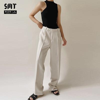 China 2022 fall QUICK DRY smart women's high waist long pants women's casual commuter temperament wide leg loose hanging women's pants for sale