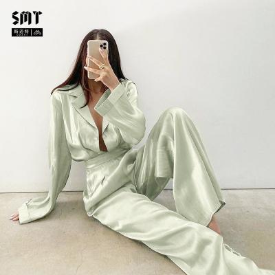 China Factory QUICK DRY Smart Selling High Street Casual Sexy Woman Long Sleeve Fashionable Blusas Top Lady Suit Two Piece Full Shirt Blouses for sale