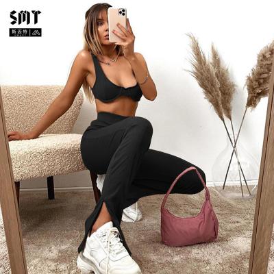 China New 2022 Breathable Smart Spring And Sexy Sports Yoga Pants Wrap Summer Breast Suit Hot Selling Casual Women for sale