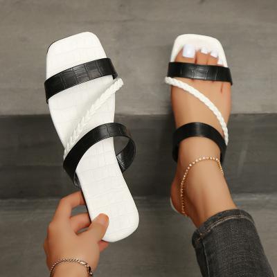 China Wholesale Fashion Smart Trend 2022 Outdoor Fashion Slippers Women Shoes Flat Sandals Women Beach Slippers Fails Lightweight Casual Shoes Lady for sale