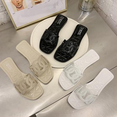 China Trendy Casual New Fashion Trend Smart Wholesaler Style Slippers In Summer Wear Hollow Non-Slip Wear-Resistant Sandals Slip Ladies Shoes for sale