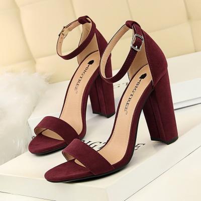 China Fashion Trend Smart Fashion High Heels Autumn Summer Style Luxury Women's Rhinestone Shoes Simple Chunky Heels Sexy Nightclub Sandals For Girls for sale