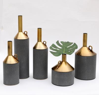 China Home Decoration Dry Flower Vase By Living Room Creative Art Decor Flower Vase Stainless Steel Brass for sale