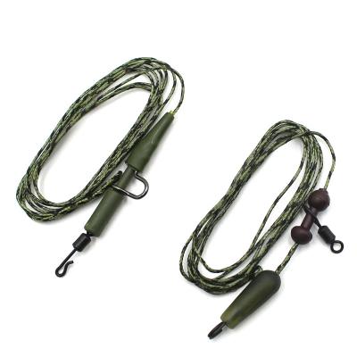 China Micro Barb Carp Fishing Line 2PCS Helicopter Tied Ready Rig Chod Rig 45IB Leadcore Lead Core Heads with Quick Change Swivel Lead Clips for sale