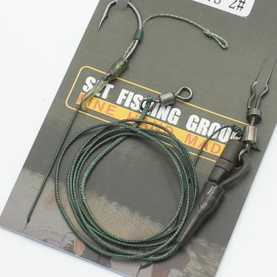 China Micro Barb Ready Tie Carp Fishing Hair Rigs Terminal Tackle Hook Fishing CHOD Loop Swivel Accessories Fishing Hooks Multisize Leadcore for sale