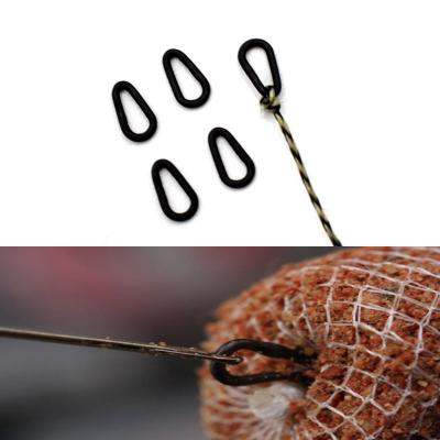 China Raw Carp Bream Tench Fishing Tackle Fishing Tackle Accessory Rig Making Anti Glare Black Carp Fishing Tackle Tear Drop Link Buckle Oval Rig Ring for sale