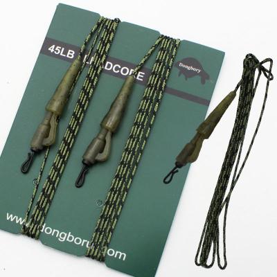 China Leadcore 45IB Leadcore Ready Tied Heads Fishing Line With Swivel Quick Change PE Braided Line With Camouflage Lead D086 Green for sale