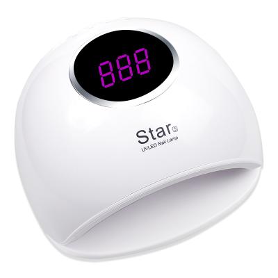 China 2021 hotest sale 72w uv lamp 72w automatic and electric power supply 72W led nail dryer star 5 pink white led nail uv lamp for sale