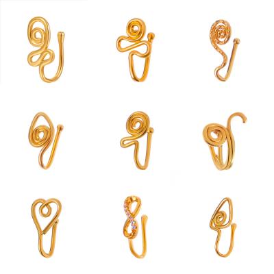 China Hot Selling FASHION U Shape No Piercing Nose Ring Clip On Nose Rings Rings New Arrived Personalized Piercing Jewelry for sale