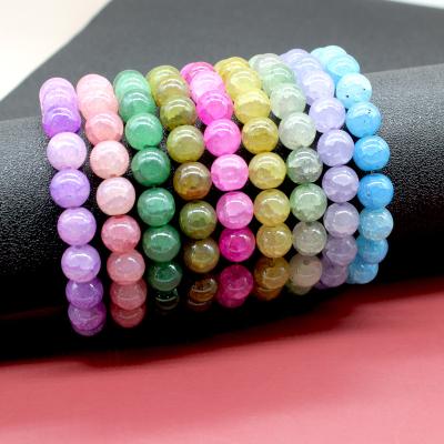 China Vintage 10MM Stone Crystal Bracelets Beaded Healing Crystal Stretch Beaded Bracelet Women Men Handmade Gemstone Round Bracelet for sale