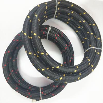 China Haofa Automotive Cooling System Customize AN6 Hydraulic Rubber Hose High Temperature Black Nylon Braided Cover Stainless Oil Turbo Hose Gasoline Tube for sale