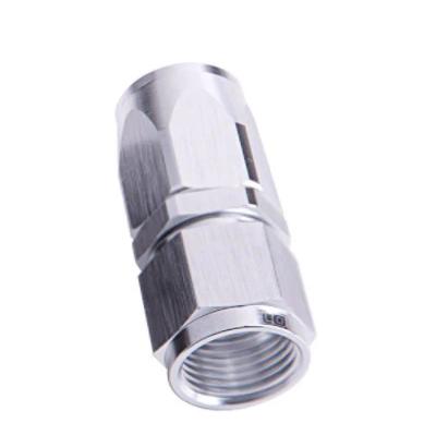 China Automotive Auto Parts Silver Finish Hard Anodized Swivel Hose End Straight Bend 0 Degree for sale