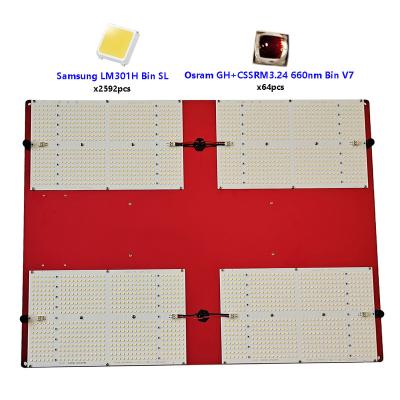 China Seed Starting 630W Top LED Growth Light Samsung LM301H Hybrid Oslon 3.24 660nm QB648 Board EUD-600S12ADT for sale