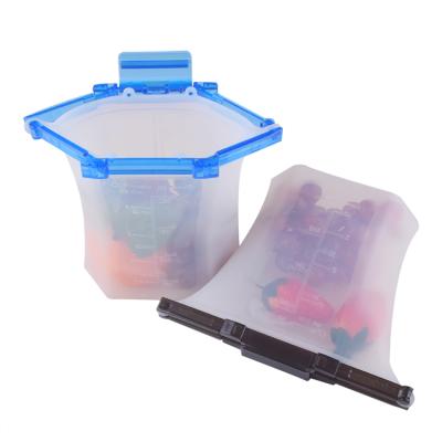 China Newest Sustainable Vacuum Reusable Silicone Food Storage Bag for sale