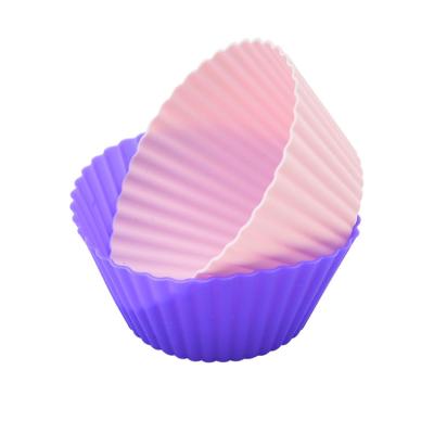 China Viable Reusable Silicone Cups Silicone Cupcake Baking Mold for sale