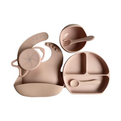 China Fashionable Bpa Baby Dishes Suction Free Silicone Feeding Bowl Set And Spoon for sale