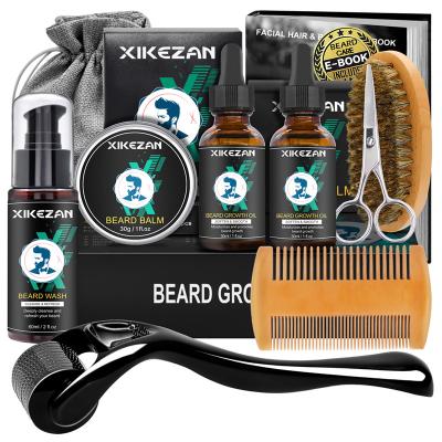 China Wholesale Private Label Mens Beard Care Professional DEEP CLEANING Growth Grooming Kit For Men Gift Set for sale