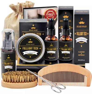 China Custom Logo Private Label DEEP Beard Oil & Beard Balm Beard Care Growth Kit CLEANING Gift Set For Men for sale