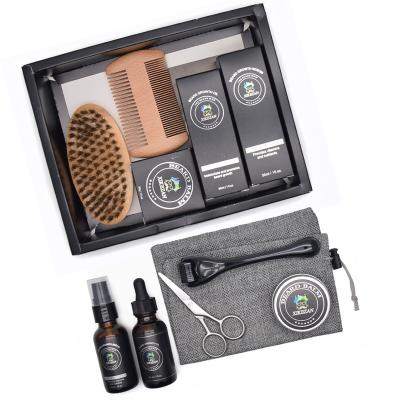 China Growth DEEP CLEANING Kit with Beard Oil Wash Brush and Gifts Box Custom Private Label Men Beard Grooming Gentle Kit for sale