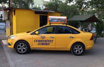 China P5 Outdoor Acrylic Glass Taxi Top LED Display Taxi Advertisements 180mm Width for sale