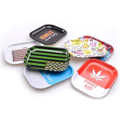 China 2021 Eco-Friendly Eco-Friendly Customize Serving Tray Metal Weed Accessories Grinder Smoking Trays and Wholesale for sale