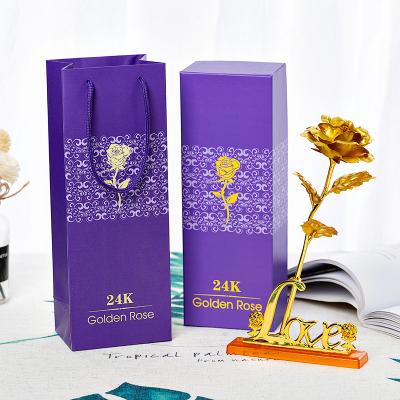 China 24k Gold Rose Gift Box Eternal Rose direct green environmental protection factory direct for sale