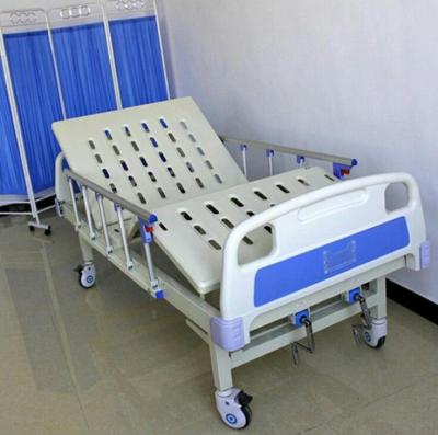 China Manual Metal Two-Crank Hospital Bed With ABS Barriers for sale