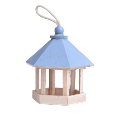 China Blue Ornamental Cheap Blue Ornamental Cheap House Wooden Bird House Bird House Outdoor Garden Bird Houses Wooden Decor for sale