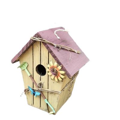 China 2021 new style viable products on Chinese market factory direct rural log nest outdoor hanging guitar bird wooden house for sale