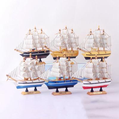 China China Creative Wood Home Boat Wooden Model Mediterranean Style Sailboat Cake Decoration Factory Direct 14Cm From China Manufacturer for sale