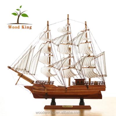 China Europe Household Indoor Exquisite Ornament Wholesale Creative Wooden Handwork Sailing Miniature Ship Models For Sale for sale