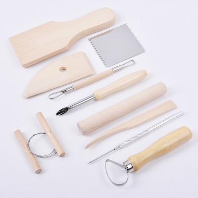 China Hot Selling 10 Pieces Oil Stainless Steel Cutting Knife Polymer Clay Tools Set Polymer Clay Earrings Tools for sale