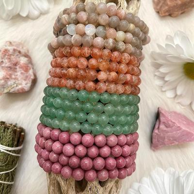 China CLASSIC Round Natural Gemstone Stones Bead Crystal Stretch Healing Bracelet 8mm Series Beads Bracelet For Women for sale