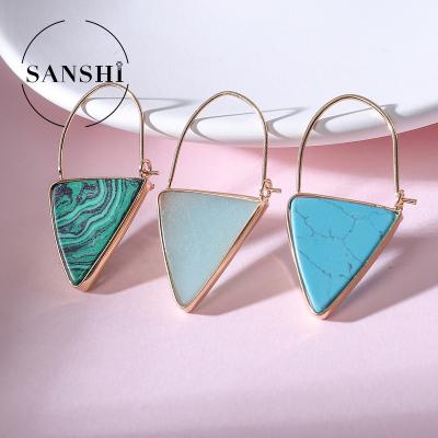 China CLASSIC High Quality Natural Raw Women's Earrings Gem Stone Earring Jewelry Trendy With Stone for sale