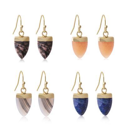 China Cute Jewelry Accessories Cut Water Drop Tear Drop Dangle Earrings Natural Stone Jade Earrings for sale