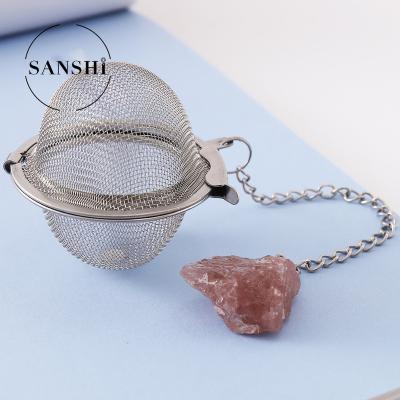 China New Product 304 Stainless Steel CLASSIC Pendant Natural Stones Rose Quartz For Jewelry Accessories for sale