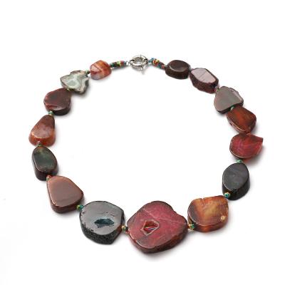 China CLASSIC Wholesale High Quality Feature Add Color Agate Agate Women Chain Necklace for sale