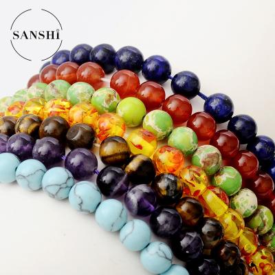 China DIY Jewelry Making Wholesale High Quality Gemstone Strands 8mm Lazulite Amethyst Natural Stone Beads Loose Beads for sale