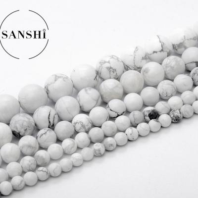 China Diy Jewelry Accessories Wholesale High Quality Natural Stone Beads Round AAA Howlite Beads Loose Gemstone Beads for sale