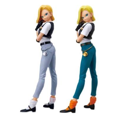 China Cartoon Toy Suppliers 25cm Action Figure Japanese Dragon Ball Z Android 18 Anime Lazulite Action Figure Toys for sale