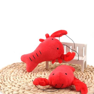 China 2020 Eco Friendly Lobster Trained Pet Activity Dog Squeaky Durable Plush Toys for sale