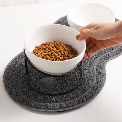 China Best Selling Sustainable Cat Raised Portable Ceramic Pet Bowls Metal Stand Pet Dog Bowl for sale