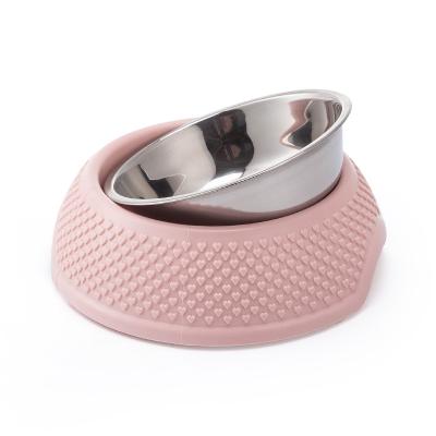 China Sustainable Luxury Non-Slip Cat Food Bowl Stainless Steel Pet Bowls Dog Bowls for sale