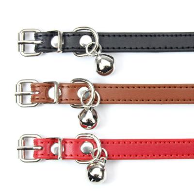 China Manufacturers DETACHED Real Cat Small Dog Collars With Adjustable Leather Bell for sale