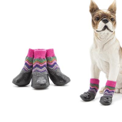 China Stocked pattern good quality custom waterproof xxl xs plain dog socks pet anti slip socks for sale